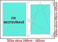 Okna FIX+OS SOFT rka 180 a 185cm x vka 90-105cm